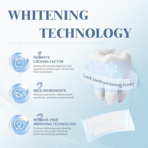 Somall 3-Day Rapid Teeth Whitening Strips for Sensitive Teeth,Professional 9D Enamel-Safe Whitening Kit, 28 Strips (14 Pack) Dentist Formulated & Certified Non-Toxic, Stain Removal for Coffee&Smoking