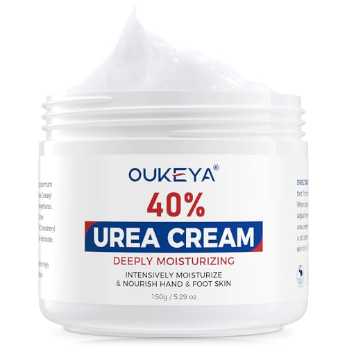 OUKEYA Urea Cream 40 Percent for Feet Maximum Strength,Foot Cream for Dry Cracked Heels and Feet,Urea Moisturizer,Foot Repair Cream,Foot and Hand Cream,5.29 oz