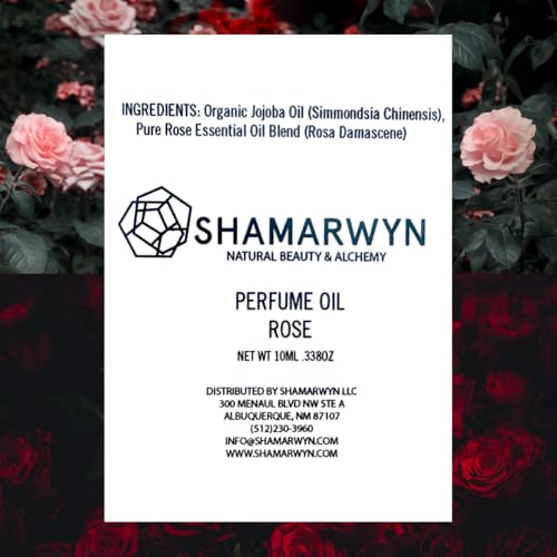 Rose Perfume Oil, Natural Organic, Botanical Fragrance, Pure Essential Oil Blend, Roll-On 10ml