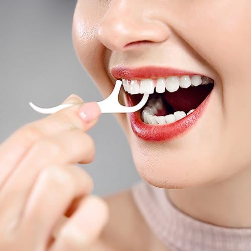 Dental Floss Picks Dispenser - 2 Boxes of Unflavored Flosser Toothpicks (176 Total Count) in Clear Cases for Adults - Hygienic Oral Care Solution for Clean Teeth.