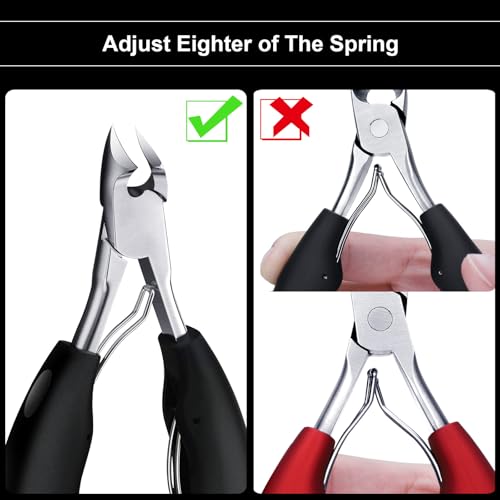 Toenail Clippers for Thick Toenails, Toe Nail Clippers, Ingrown Toenails, Professional Podiatrist Nail Clippers, Heavy Duty, Sharp Curved Blade, Lighter Long Handle for Men Women Adult