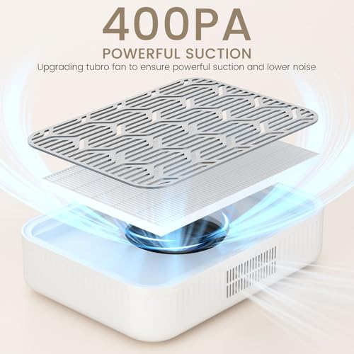 Nail Dust Collector Cordless - Rechargeable Nail Dust Collector Quiet & Powerful Suction, Professional Nail Tech Dust Collector for Acrylic Gel Polish Manicure Pedicure at Salon&Home