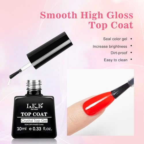UV Nail Lamp, ARCWEISSO 72W UV Light for Gel Nails with Base and Top Coat Set, Fast Curing UV Lamp for Gel Polish with 21pcs Lamp Beads, 3 Times and Auto Sensor LED Nail Lamp Manicure