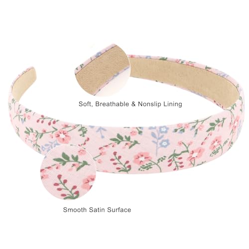 Wecoe 12pcs Headbands for Women Girls Summer Flower Floral Plain Checked Plaid Printed Headbands Hairbands Y2K Diy Costume Hair Accessories Women Girls Diademas Coreanas Para Mujer Gifts