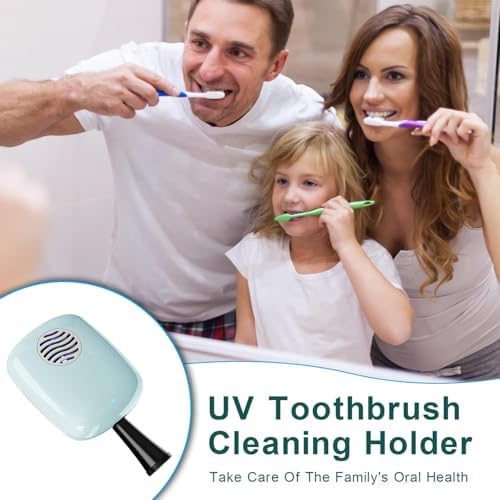UV-C Toothbrush Sanitizer Cover Case and Holder Electric Travel Toothbrush Cover with Holder for Any Toothbrush Head Rechargeable Toothbrush Travel Case Blue