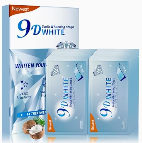 Somall 3-Day Rapid Teeth Whitening Strips for Sensitive Teeth,Professional 9D Enamel-Safe Whitening Kit, 28 Strips (14 Pack) Dentist Formulated & Certified Non-Toxic, Stain Removal for Coffee&Smoking