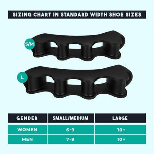 VYCE PrimalStep Toe Separators - Over 50% Thicker and More Durable than ALL Others - Doctor Recommended - Designed in the USA - 4 pack (1 Pair Size Large, 1 Pair of Size S/M)