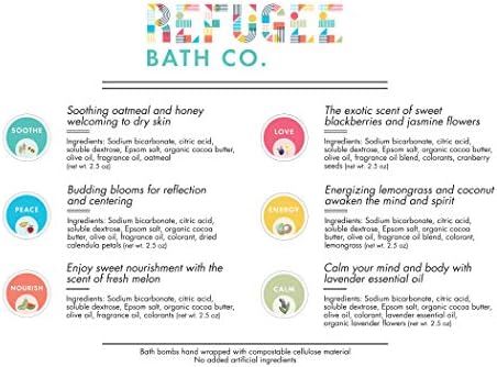 Variety Pack Bath Bombs 2.5 oz. Each Cocoa Butter and Plant-Based Ingredients Support Refugee Employment in USA (Variety 12 Pack)