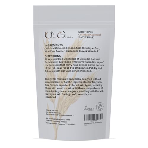 Soothing Oatmeal Bath Soak - 100% Natural - Eczema, Psoriasis, Diaper Rash, Skin Irritations Fragrance Free 24 oounce - Oats Garden