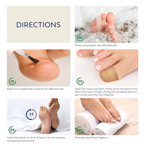 Toenail Fungus Treatment Extra Strength: (Large) 21 Patches with Hydrogel for Overnight Repair Fungus Nail Treatment For Toenail - Nighttime Nail Patches Visible Results in 8 Hours