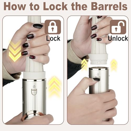 Long Curling Iron Conical Barrels Attachment for Shark FlexStyle Accessories, 0.78-1.4Inch Auto-Wrap Curlers for Thin Lighter Hair to Defined Curls or Voluminous Bouncy Waves