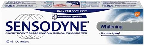 Sensodyne Sensitivity Toothpaste for Sensitive Teeth, Whitening Plus Tartar Control, 100ml (Pack of 3)