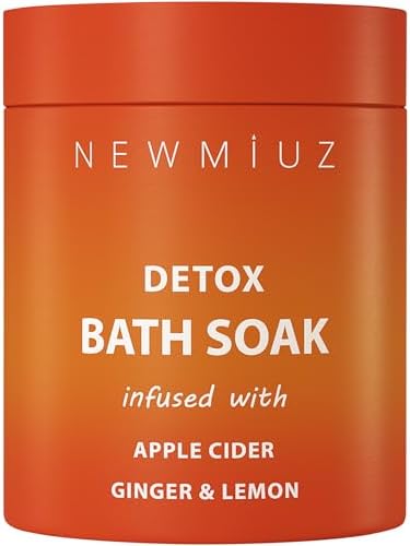 Luxury Bath Salts with Apple Cider Ginger Lemon Essential Oils for Healthy Skin Detox Foot Soak Body Care Muscle Recovery Aromatherapy Selfcare Gift