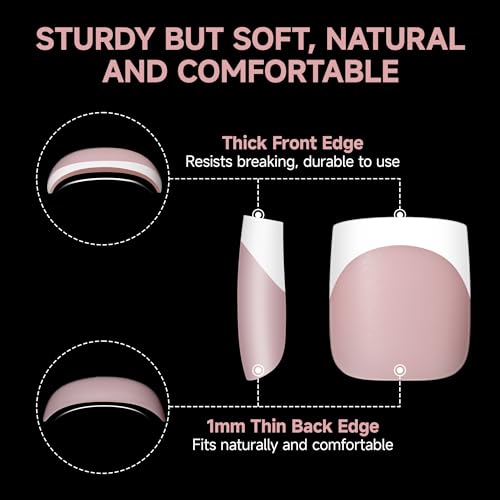 UNA GELLA French Toe Nail Press Ons X-Soft Peach Pink 330Pcs Big Wide Soft Gel Square Toe Nail Tips 15Sizes Matte Square Press On Toenails Fake Acrylic Gel Toe nail Tips for Women Nail Extensions
