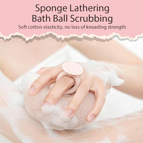 Super Soft Sunflower Suction Cup Bath Ball, 2025 New Bath Cleaning Brush, 2-in-1 Sponge Mesh Pouf Ball Body Scrubber, Shower Gloves Exfoliating Accessories for Men and Women