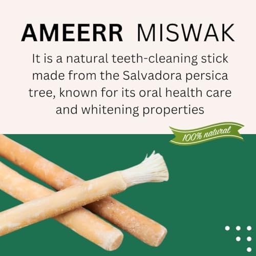 Miswak Stick for Teeth Organic | Natural Toothbrush Whitening Kit | Premium Quality Miswak | Siwak Toothbrush Stick | Natural Chew Sticks for Humans | with Pen-Holder | African Miswak Stick