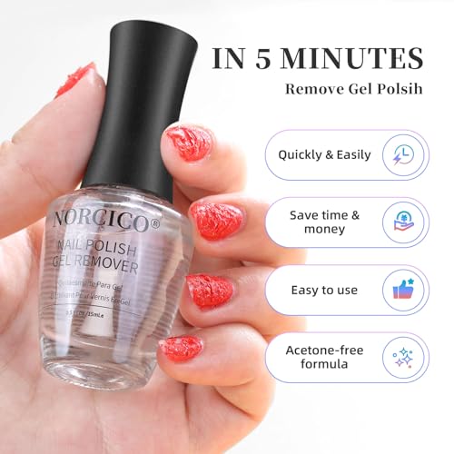 Gel Polish Remover Kit for Gel & Shellac Nails – 2-5-Minutes Fast Removal, No Soak Needed with Cuticle Pusher | Acetone-free Gel Remover for Nails, Travel-Friendly & Pro-Grade, At-home Salon Use