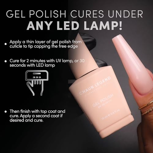 Chaun Legend UV Gel Nail Polish, 0.5 Ounce Long Lasting Salon Quality, Bubble Free Professional Manicures, Quick Dry, High Shine, Can't Elope LG5032 (creamy white)