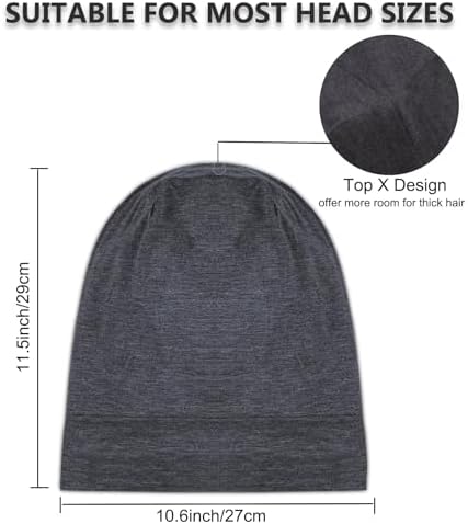 Satin Bonnet for Sleeping Night Cap, Satin Lined Silk Bonnet Large Sleep Cap for Curly Braids Hair Beanie Black Women