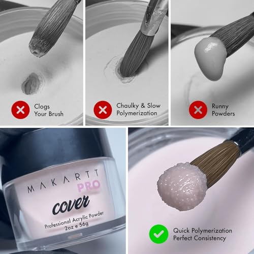 Cool Tone Acrylic Powder Collection - Essential Nude and Pink Cover Powder - Smooth Application - Professional Quality for Nail Technicians - Beginner Friendly - 8-Piece Set with 2oz/56g