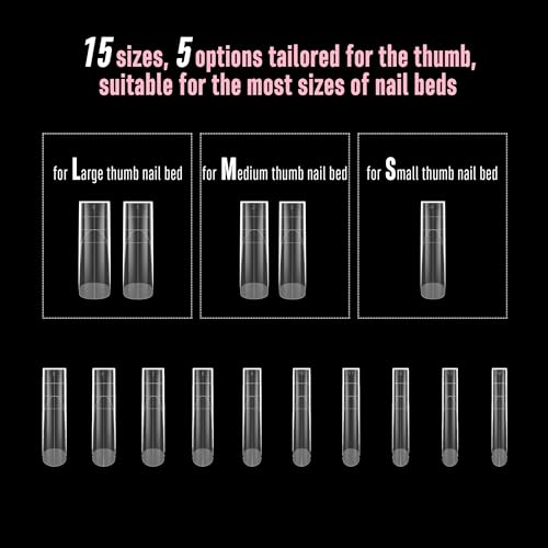 XXL Sharp Square Natural (not Sculpted) Nail Tip, Extra Thick False Nails Press on, Full Cover Soft Gel Extension Fake Nail Acrylic kit with XL L M French Tip Auxiliary Line x 15 Size 180pcs