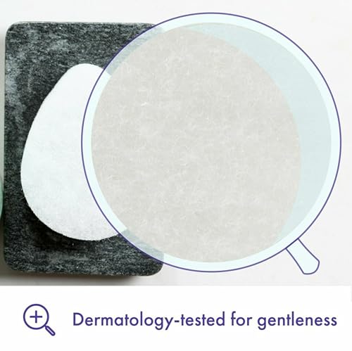 Buf-Puf Facial Sponge, Dermatologist Developed, Removes Deep Down Dirt & Makeup That Causes Breakouts and Blackheads, Reusable, Exfoliating, White, 4 Count