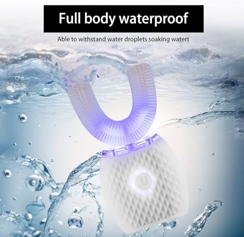 Ultrasonic Toothbrush for Adults Automatic Electric Toothbrush Portable Washable Soft Bristles 30s Automatic Timer Wireless Charging Dual-Use for Travel & Home (White, Adult)