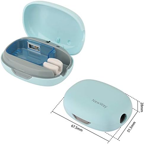 NewWay Mini Toothbrush Sterilizer Cover Rechargeable Travel Toothbrush Case with Holder for Houshold and Traving or Business Trip Blue