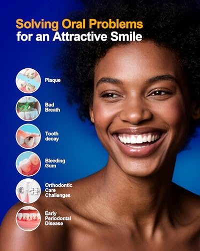 Water Flosser Teeth Pick: 5 Modes Cordless Water Dental Floss 300ML Portable Rechargeable IPX7 Waterproof Electric Water Flossing Cleaning Picks with 6 Jet Tips Oral Irrigator Cleaner, Black