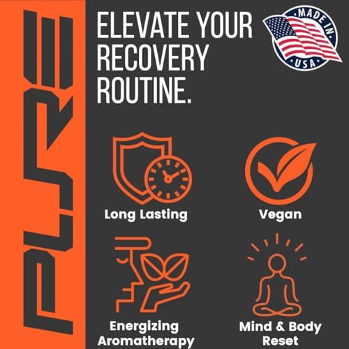Pure Energizing Sport Shower Steamers - Natural Orange and Tea Tree Essential Oils, Made in USA, Energy Boost for Athletes, Best Relaxing Birthday Gift Set for Stress Relief, Recovery and Self Care
