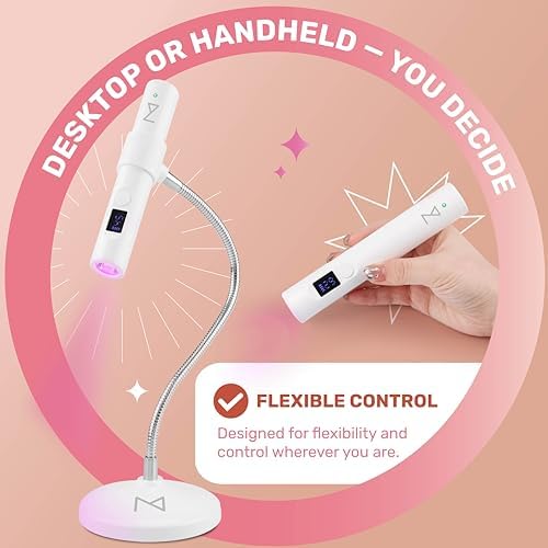 M - GlamCure GO Nail Flash Cure Lamp with Focus Beam Technology, Touch Screen - LED & UV Nail Light - Curing Lamp for Gel Nails, Acrylic, Builder - Portable & Adjustable