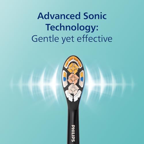 Philips Sonicare DiamondClean Smart 9700 Electric Toothbrush, Sonic Toothbrush with App, Pressure Sensor, Brush Head Detection, 5 Brushing Modes and 3 Intensity Levels, Lunar Blue, Model HX9957/71