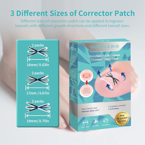 Upgraded Titanium Alloy Ingrown Toenail Corrector with Upgraded 6-Angle Shape,3x Stronger Pull Force,Ingrown Toenail Removal Kit, Ingrown Toenail Treatment for Women and Man (Large Size-6 Packs)