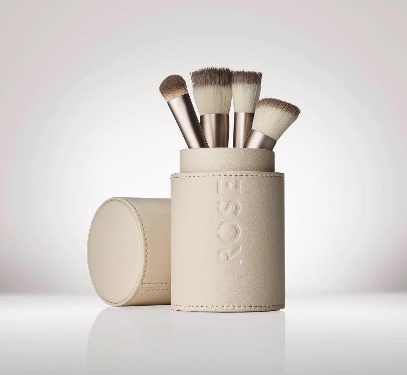 MAKEUP BRUSH SET RoseInc #3 Foundation Brush Angled Kabuki foundation brush for liquid makeup| Seamless Blending & Control (Complexion Brush Set)