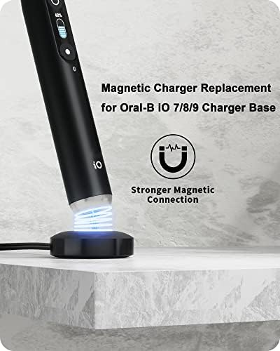 WUKUR Magnetic Charger Replacement for Oral-B iO Series 7/8/9 Electric Toothbrush, Magnetic Charging Base Compatible with Oral-B Electric Toothbrush iO Series (Black)