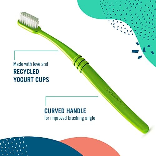 Preserve Eco Friendly Adult Toothbrushes, Made in The USA from Recycled Plastic, Ultra Soft Bristles, Paperboard Package, Colors Vary, 6 Count