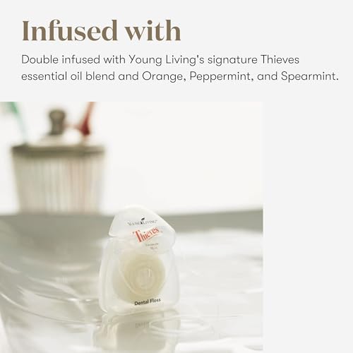 Young Living Thieves Dental Floss - Essential Oil-Infused Oral Care - 3 Pack for a Fresh and Clean Smile - Promotes Healthy Teeth and Gums with Thieves
