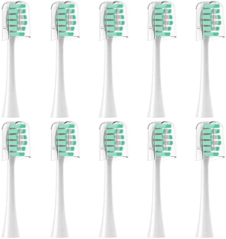 Replacement Toothbrush Heads for Gleem Electric Toothbrush，White 10 Pack