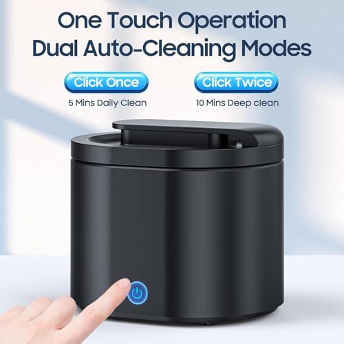 Ultrasonic Retainer Cleaner Machine for Denture: 45000Hz Portable Sonic Dental Cleaning Pod for Mouth Guard
