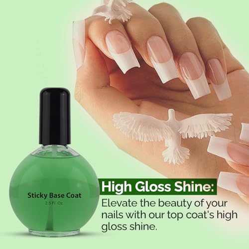 PRO NAIL Sticky Base Coat Nail Polish - Long-Lasting Adhesion, Secure Nail Polish - 2.5 Oz