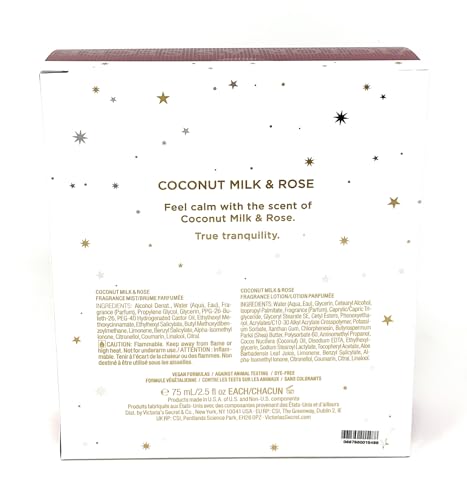 Victoria's Secret Coconut Milk & Rose Fragrance Mist, Lotion 2.5 fl oz Gift Set