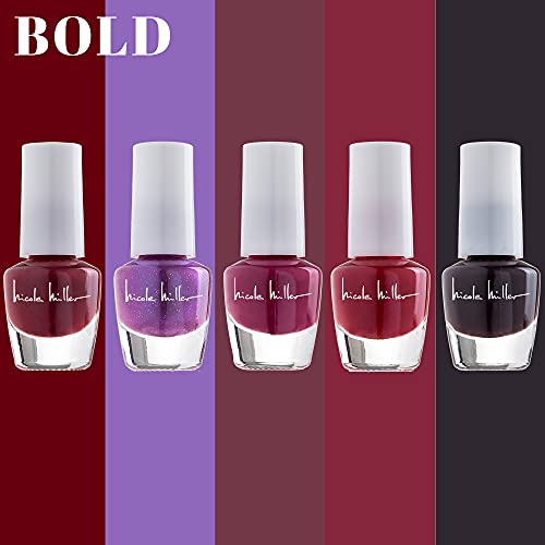 Nicole Miller Mini Nail Polish Set – Glossy, Vibrant Colors for Fingernails & Toenails, Trendy Collection