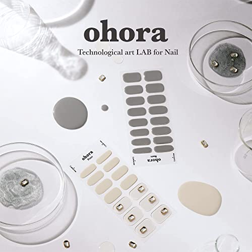 ohora Semi Cured Gel Nail Strips (P Ballerina) - Pink, Solid, Works with Any UV/LED Nail Lamps, Salon-Quality, Long Lasting, Easy to Apply & Remove - Includes 2 Prep Pads, Nail File & Wooden Stick