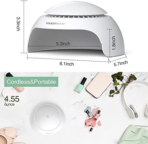 TOUCHBeauty Nail Dryer for Kids Teens Beginners: LED Fan & Light, Safe, Battery Powered, Non-Hands Tanned Version (TB-2130)