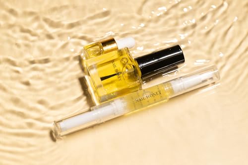 Twinkled T Nail Honey - Organic Nail Strengthening Treatment for Growth, Strength, & Moisture Nail Care Blend Cuticle Oil (Trio (Pen, Bottle, & Dropper))