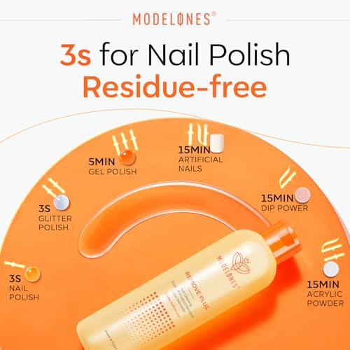 Modelones Nail Polish Remover, Acetone Nail Polish Remover Enriched with Jojoba Oil Gel Polish Remover for Gel Glue Acrylic Dip Powder Remover for Home Salon(8 FL.Oz., Pack of 2)