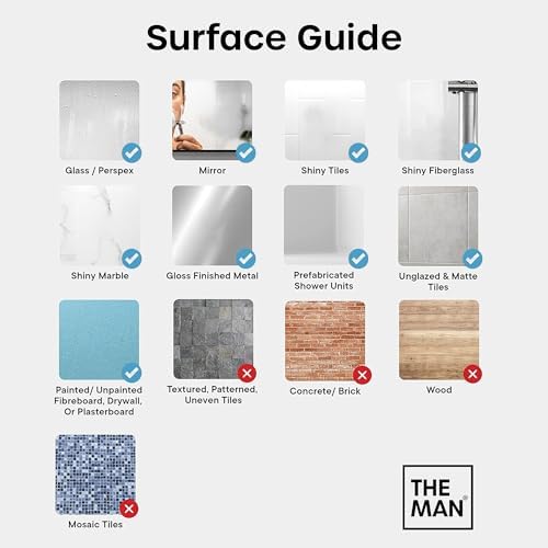 The Man Silicone Back Scrubber for Men - Exfoliating Back Scrubber Brush for Shower with Longer Handle - Body Scrubber Brush - Shower Accessory with Hook (1 Set)