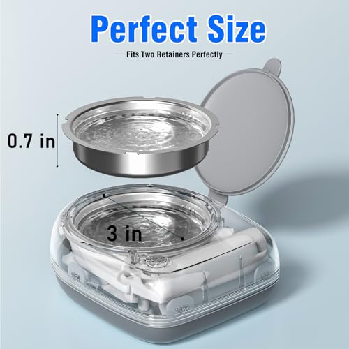 Ultrasonic Retainer Cleaner, Rechargeable Cordless Retainer Cleaner Machine with 50kHz, 2000mAh Battery Portable Charge Once Use 8 Times, Dental Cleaning Pod for Clear Retainer, Traval Use (80ml)