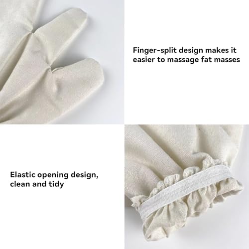 S-SNAIL-OO Gloves Raw Silk Massage Gloves Ayurvedic Massage, 100% Raw Silk with Elastic Wrist Bands Gloves for The Lymphatic System Dry Brushing Massage (2PCS)