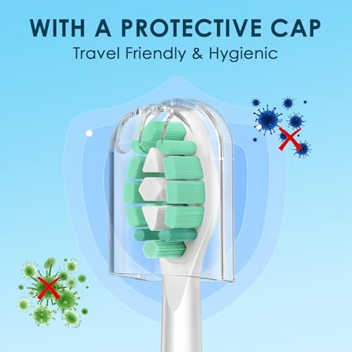 Replacement Brush Heads Compatible with Philips Sonicare Electric Toothbrush with Click-on System Medium-Soft Dupont Bristles for Optimal Plaque Remove, 12 Count